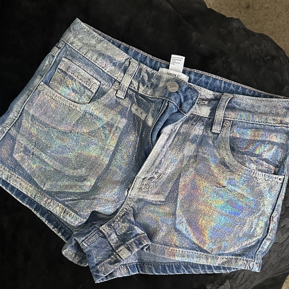 Pants - Holographic Denim Women Shorts